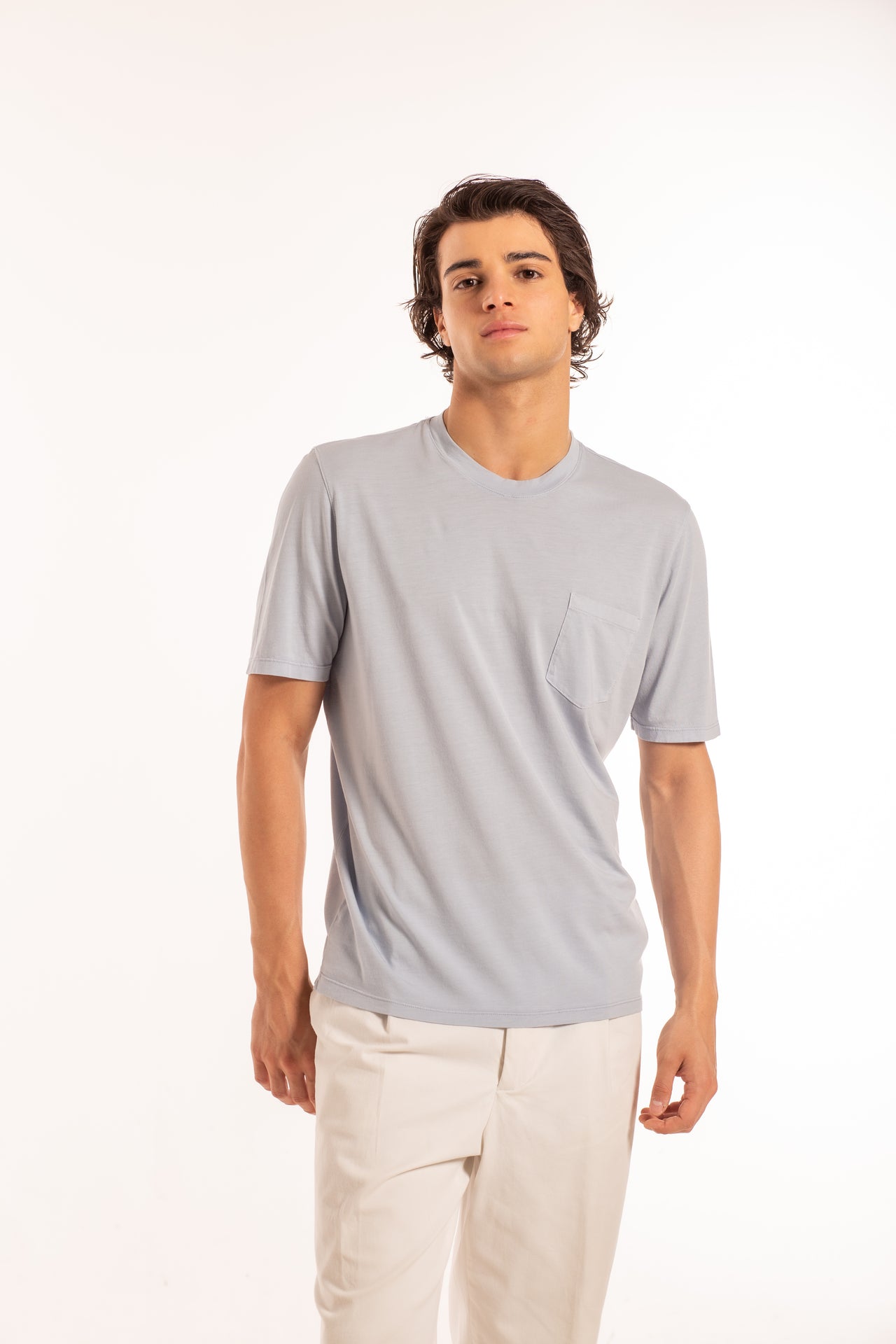 T-Shirt Girocollo MM Taschino Cotone Modal