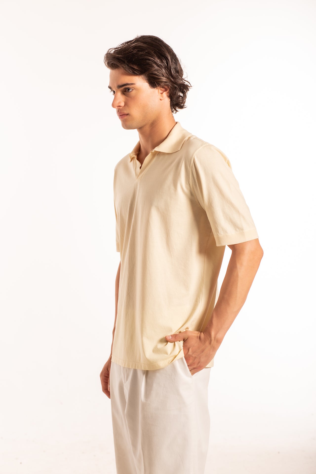 Polo Scollo V MM Crepe