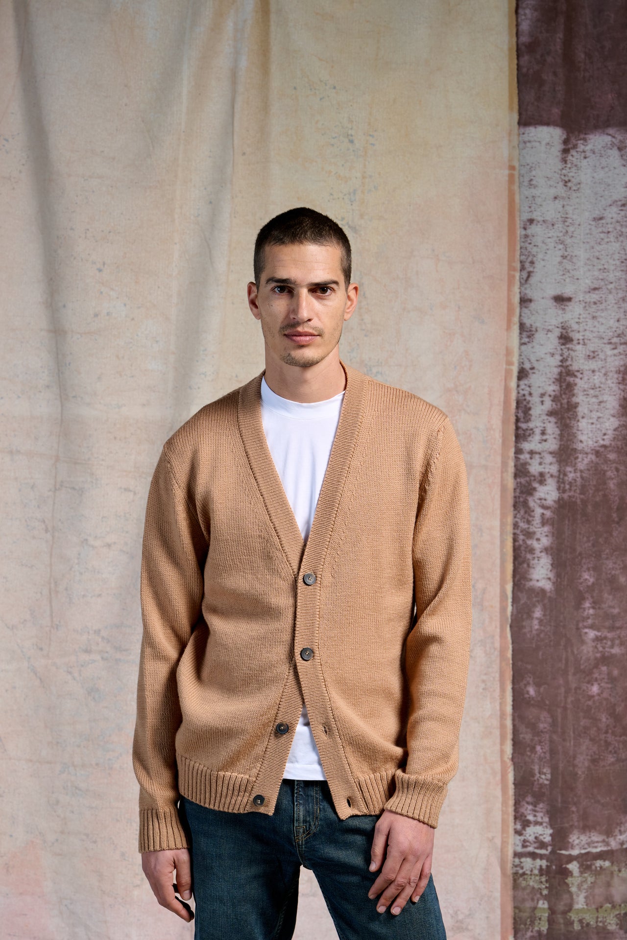 Cardigan Scollo V Lana