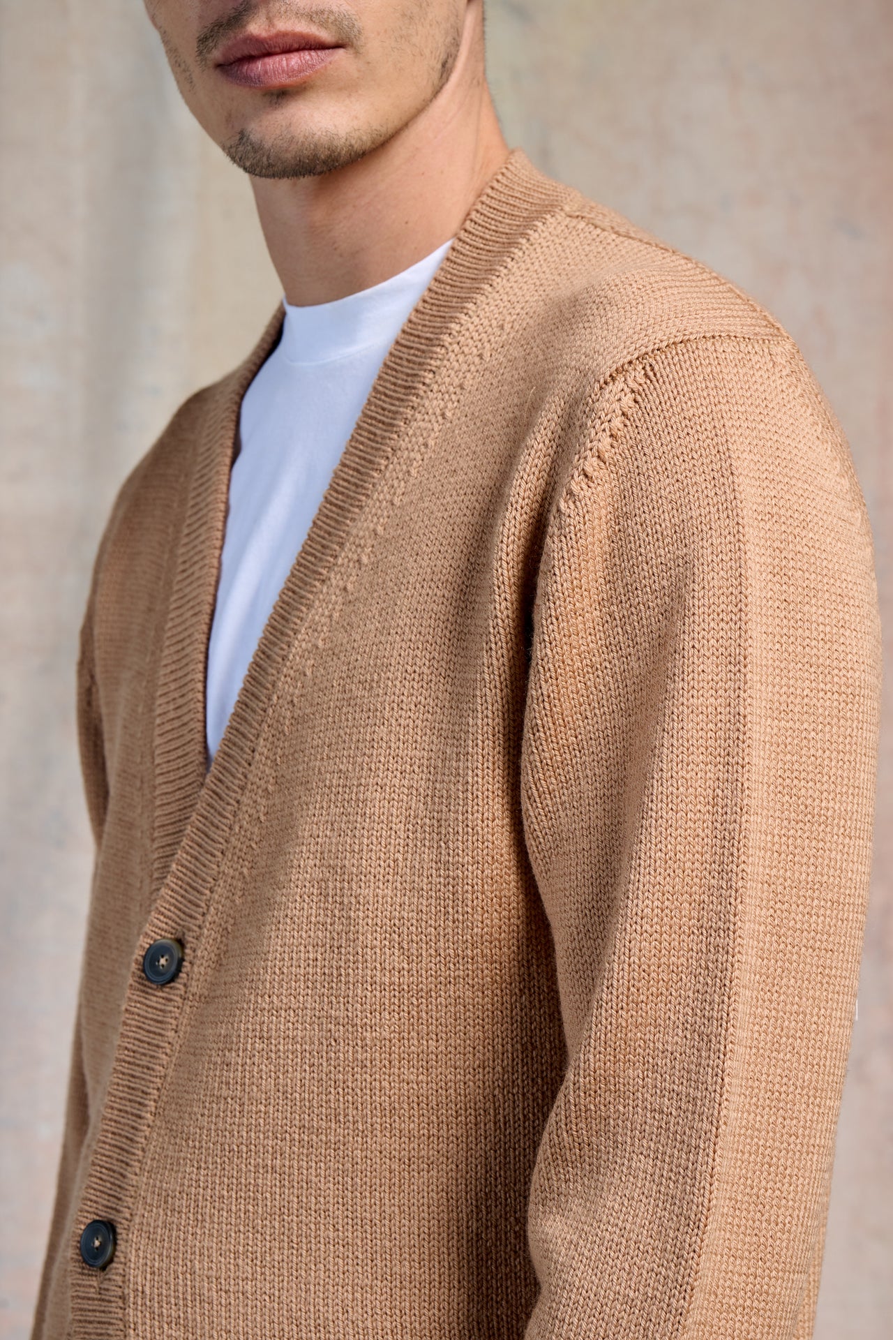 Cardigan Scollo V Lana