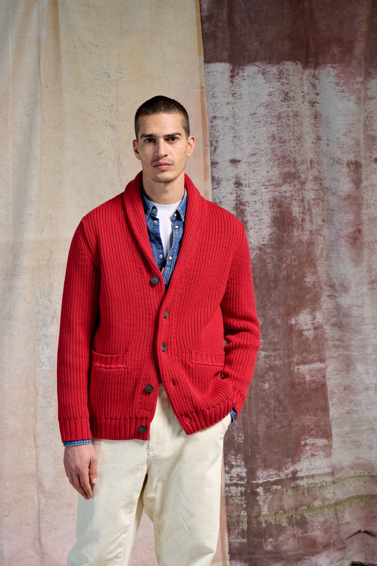 Cardigan Sciallato Merinos Super 100's 2/30