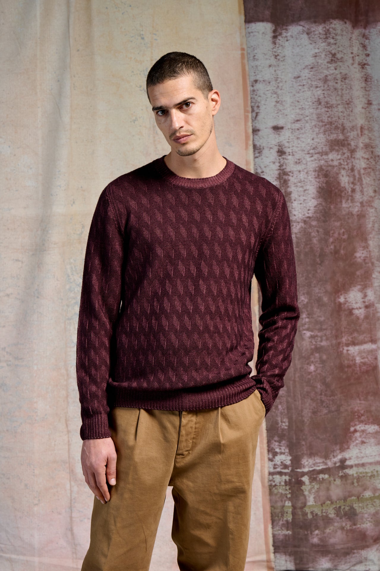 Girocollo Rombo 3D Tinto Nuvola