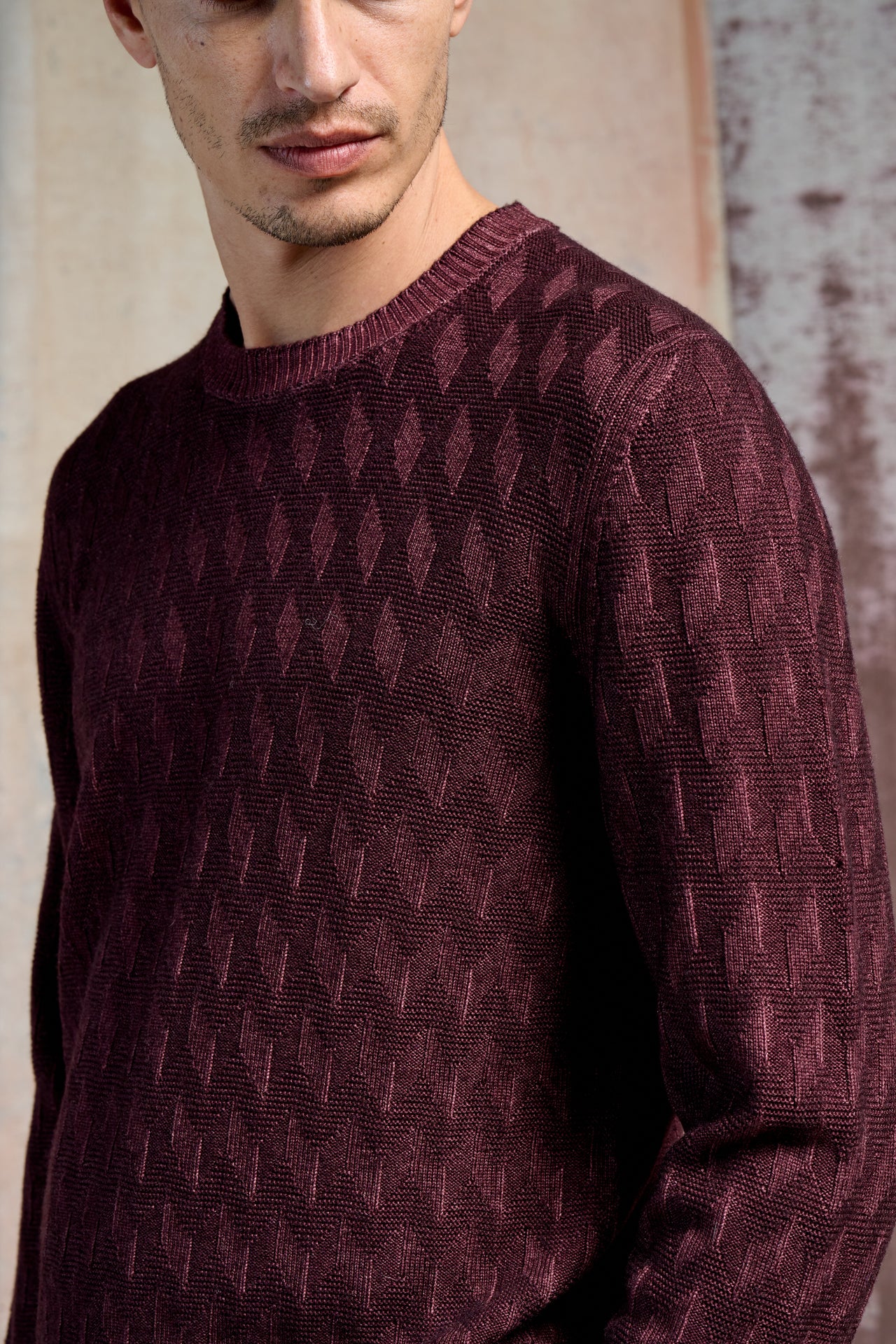 Girocollo Rombo 3D Tinto Nuvola