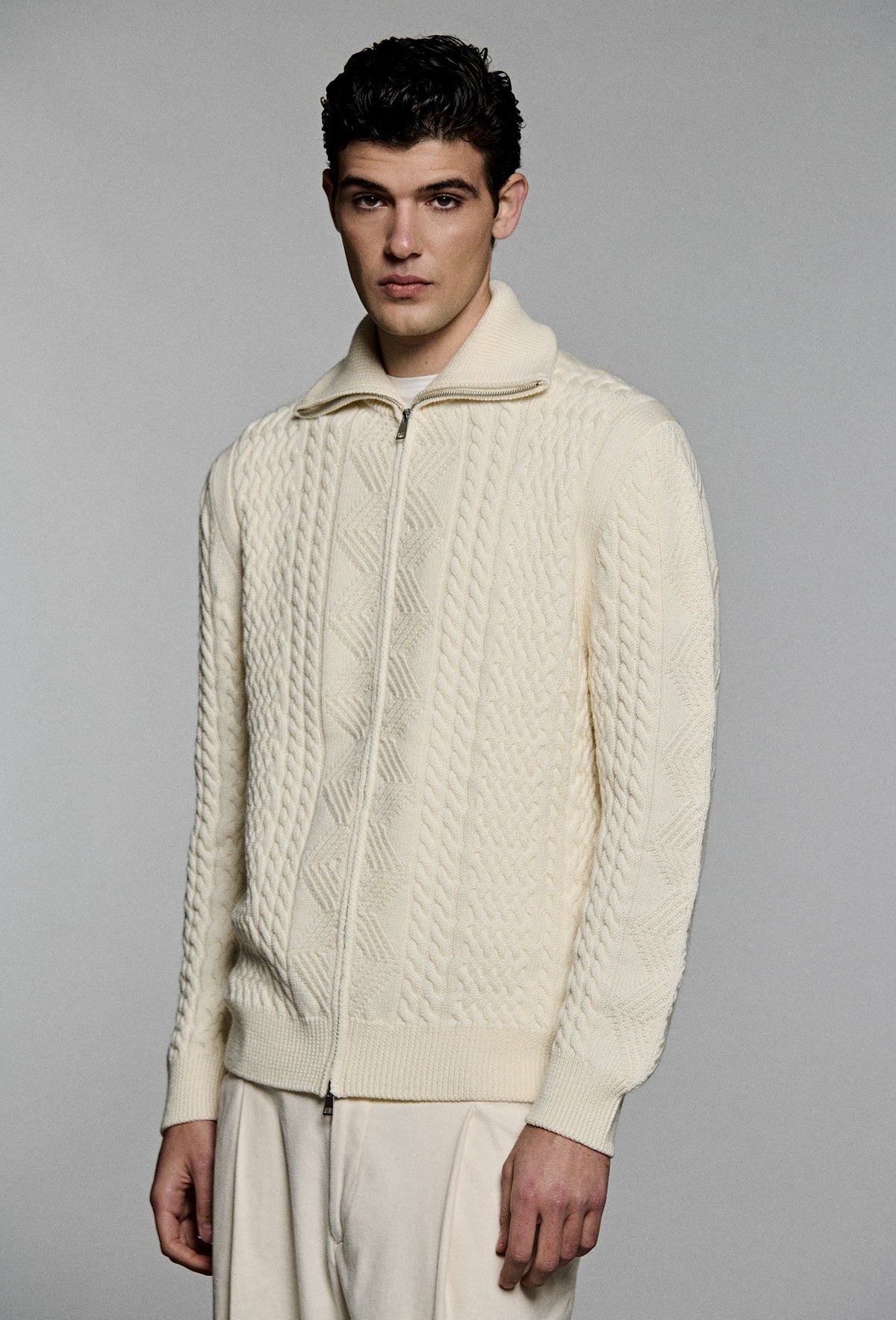 Full Zip Trecce Aran 100'S