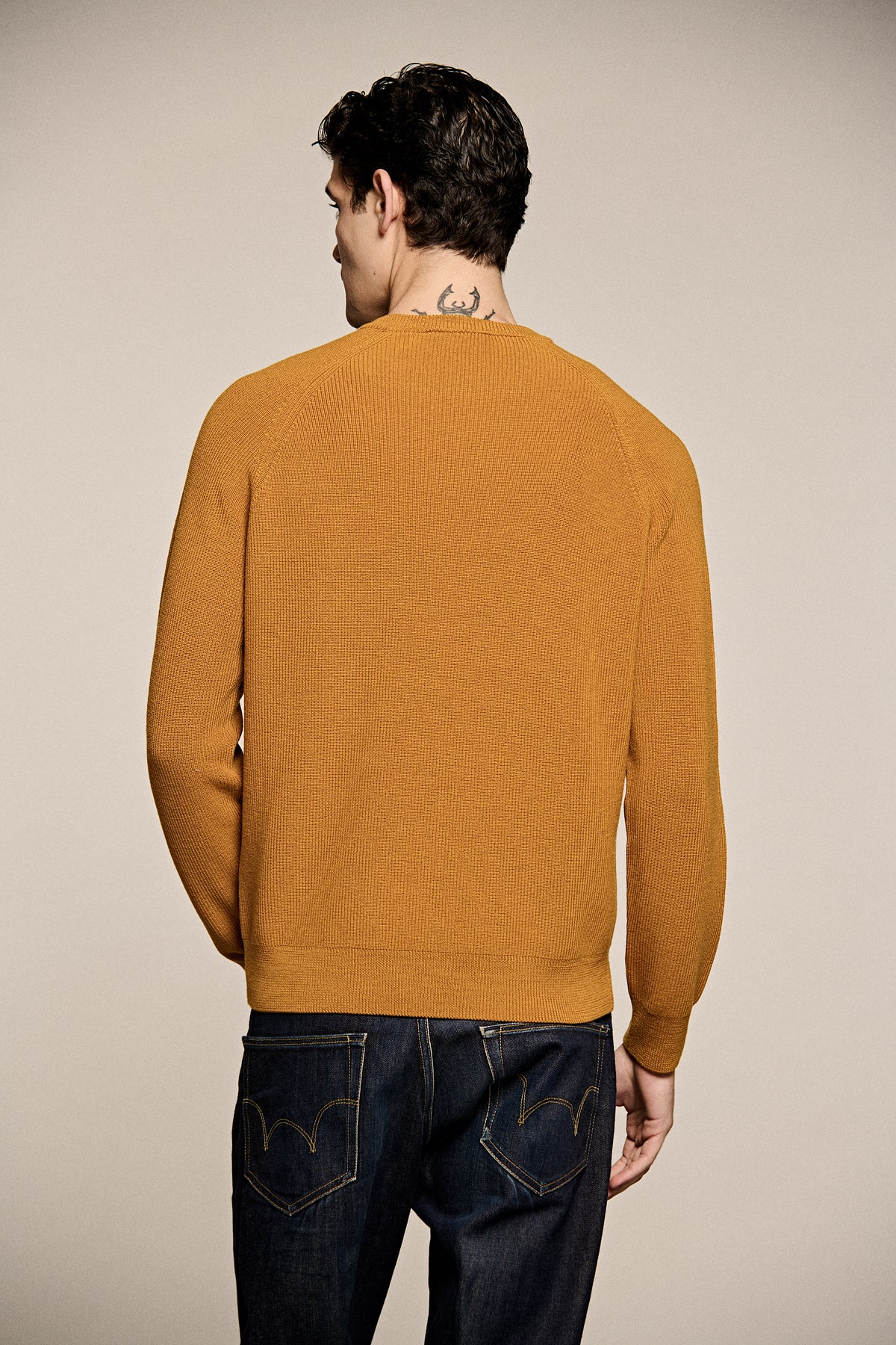 Merino Wool Ribbed Crew Neck