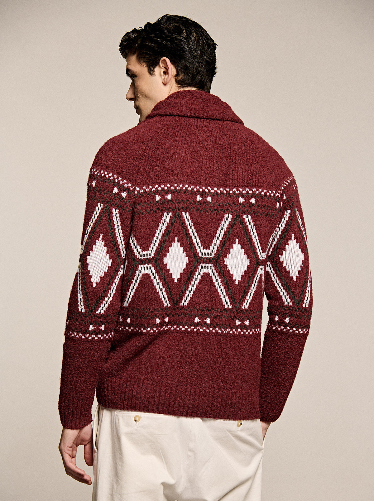 Cardigan Jacquard Bouclé