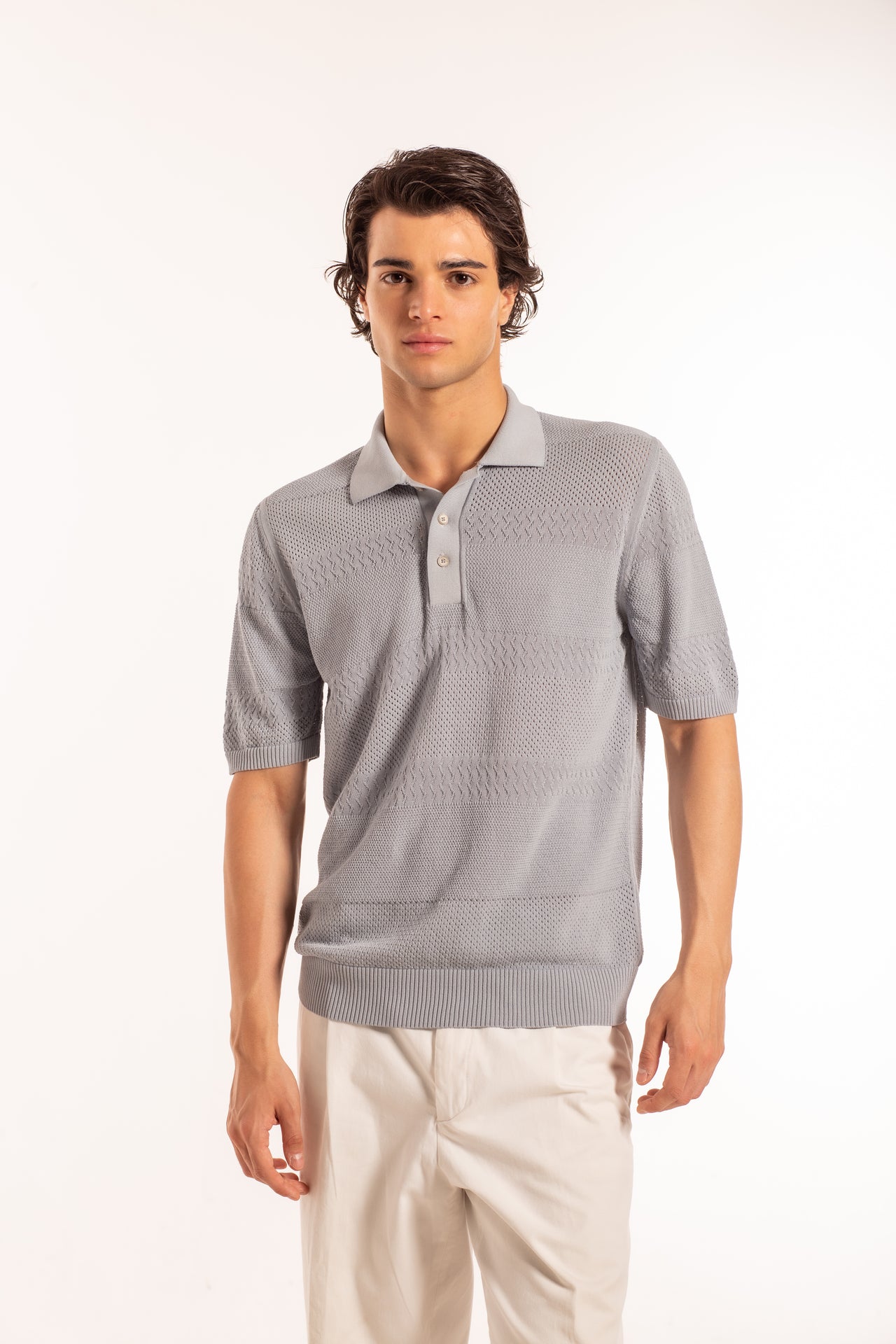 Polo Bottoni Righe Punti MM