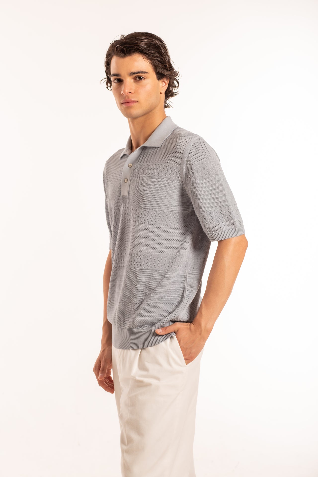 Polo Bottoni Righe Punti MM