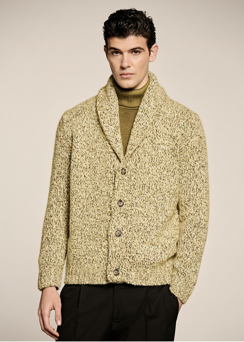 Cardigan Sciallato Bouclé Bicolor